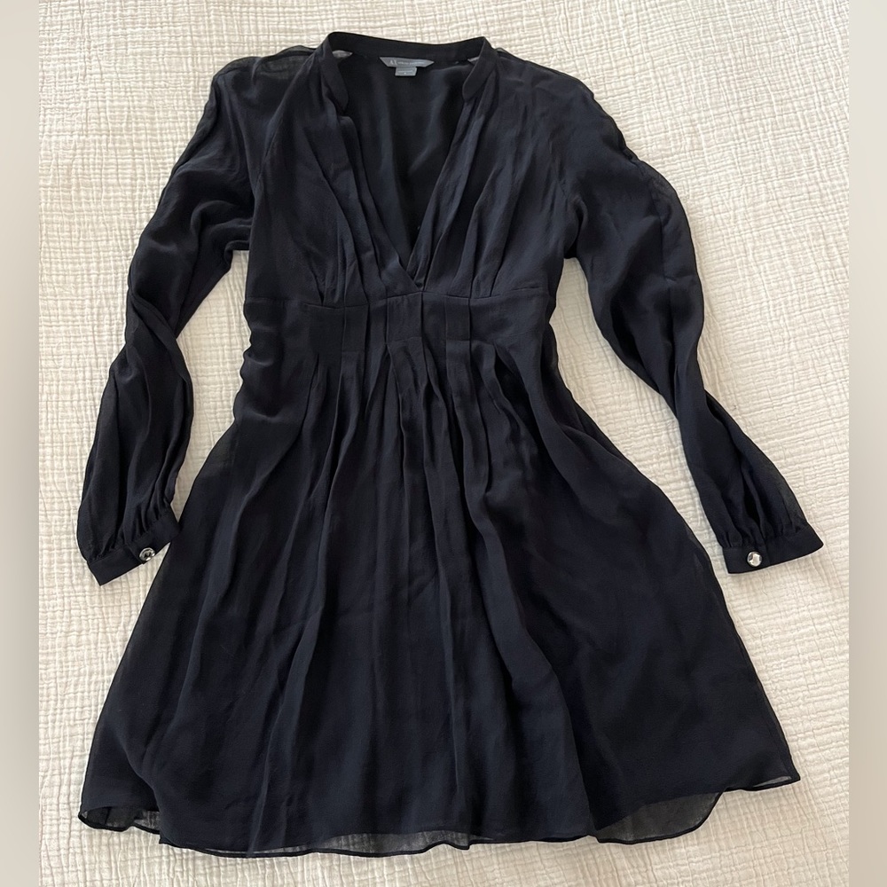 Armani Exchange black long sleeve mini dress